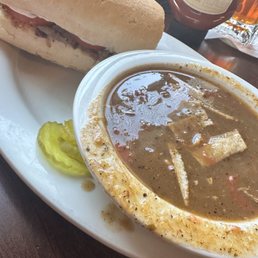 1/2 beef Poboy & Cup of Soup 1/2 beef Poboy & Cup of Soup