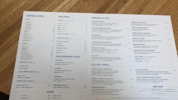 Menu photo 1 Bluestone Lane Harvard Square Café Cambridge, MA Menu photo 1 Bluestone Lane Harvard Square Café Cambridge, MA