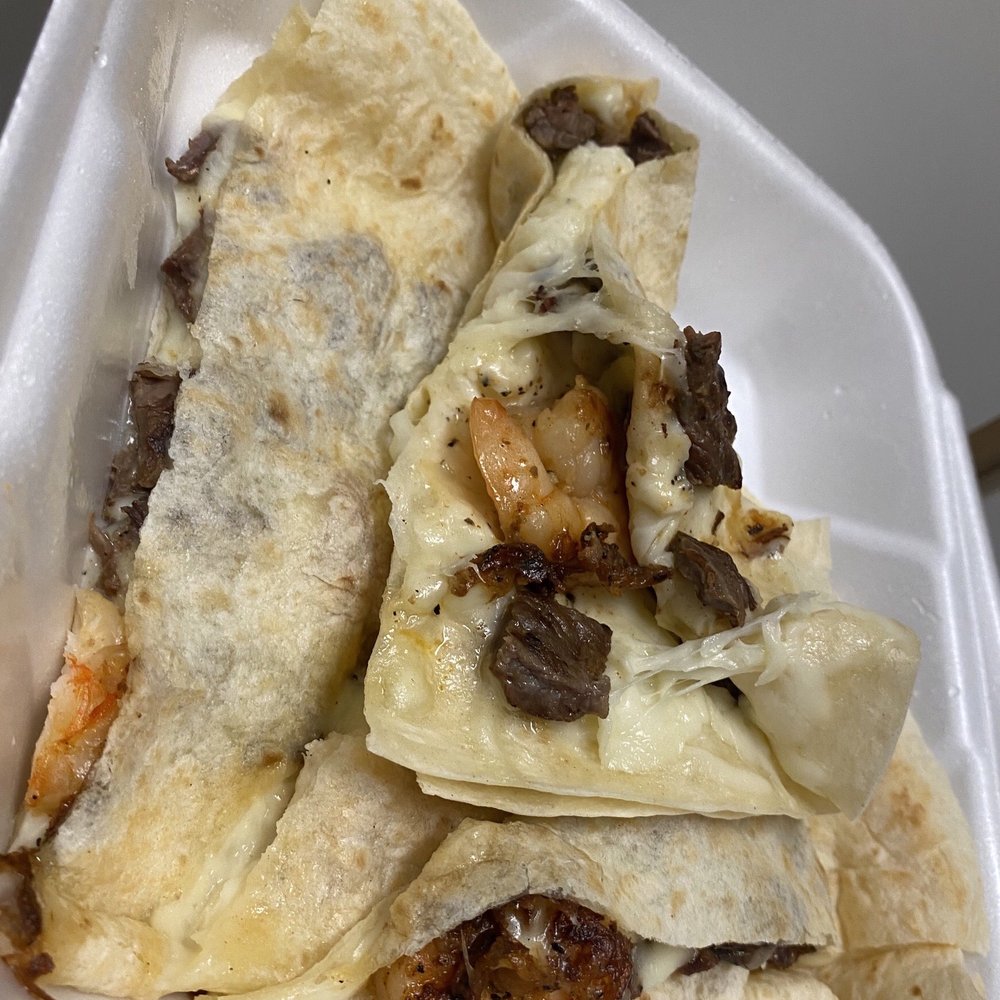 Green Taco - Carne Asada (Steak) And Shrimp Quesadilla - Mexican Near Me - Riverside, California Green Taco - Carne Asada (Steak) And Shrimp Quesadilla - Mexican Near Me - Riverside, California