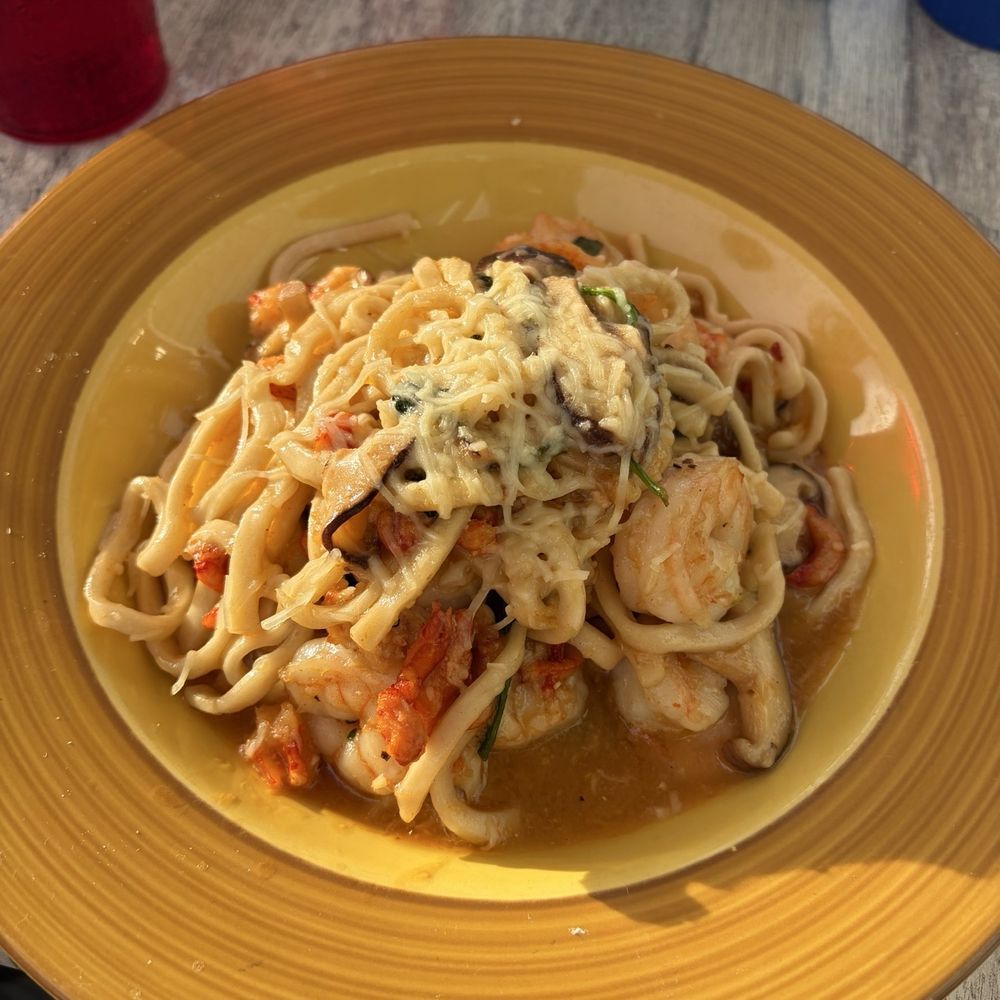Sunset Grille & Raw Bar - Garlic lobster and shrimp pasta - Sushi Bars Near Me - Duck, North Carolina Sunset Grille & Raw Bar - Garlic lobster and shrimp pasta - Sushi Bars Near Me - Duck, North Carolina
