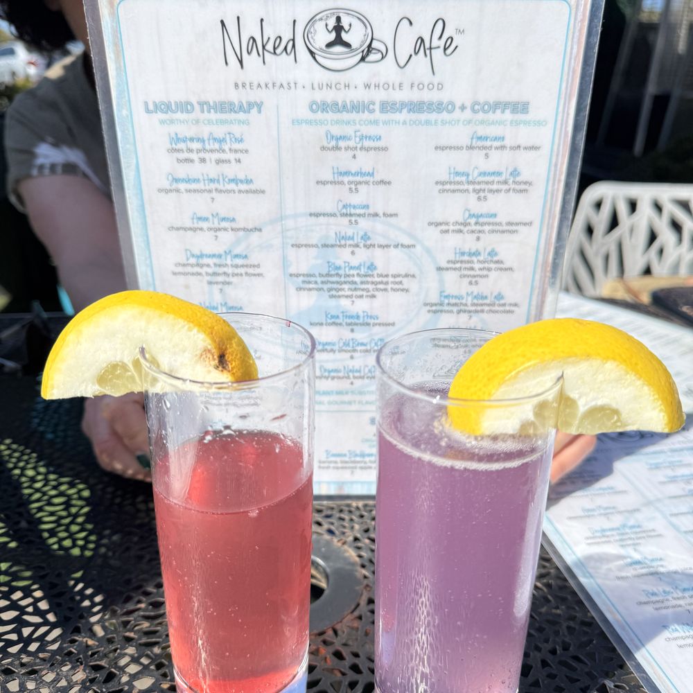 Naked Cafe - Daydreamer Mimosa and Pink Lotus Mimosa - Breakfast & Brunch Near Me - Solana Beach, California Naked Cafe - Daydreamer Mimosa and Pink Lotus Mimosa - Breakfast & Brunch Near Me - Solana Beach, California