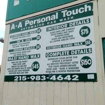 A + A Personal Touch Car Wash - They post their prices and take credit cards as well as cash. They did a very thorough, careful job. - Auto Detailing Near Me - Philadelphia, Pennsylvania A + A Personal Touch Car Wash - They post their prices and take credit cards as well as cash. They did a very thorough, careful job. - Auto Detailing Near Me - Philadelphia, Pennsylvania
