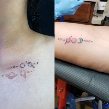 Outer Limits Tattoo - The picture on the left had a henna tryout of what I wanted. Cierra's is in black ink. Picture on right is my friend's matching tattoo! - Tattoo Near Me - Long Beach, California Outer Limits Tattoo - The picture on the left had a henna tryout of what I wanted. Cierra's is in black ink. Picture on right is my friend's matching tattoo! - Tattoo Near Me - Long Beach, California