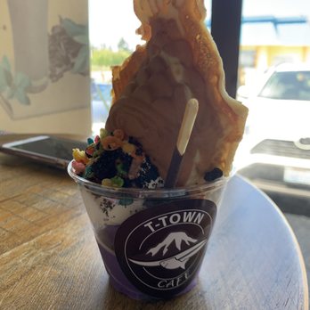 T-Town Cafe - Ice cream - taro & vanilla - Desserts Near Me - Tacoma, Washington T-Town Cafe - Ice cream - taro & vanilla - Desserts Near Me - Tacoma, Washington