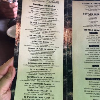 Zona De Cuba - Cocktail menu. - Cuban Near Me - Bronx, New York Zona De Cuba - Cocktail menu. - Cuban Near Me - Bronx, New York