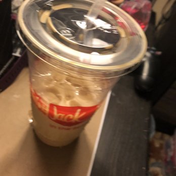 Jack in the Box - Large iced Carmel coffee - Fast Food Near Me - Lincoln, California