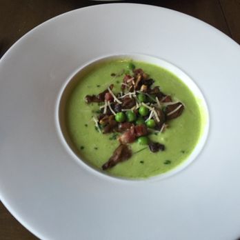 First & Oak - English Pea Risotto with bacon and wild mushrooms, $14 - New American Near Me - Solvang, California