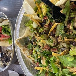 veggie salad + taco (in background) veggie salad + taco (in background)