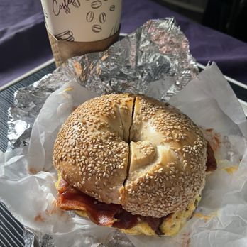 Gerritsen Beach Bagels - Bacon, Egg & Cheese Sandwich sesame bagel 10/10 - Bagels Near Me - Brooklyn, New York