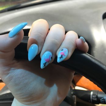 Crown Nails - Loving the flamingos - Nail Salons Near Me - Coconut Creek, Florida
