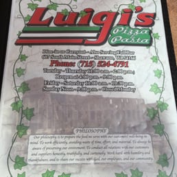 Menu full of Italian classics Menu full of Italian classics
