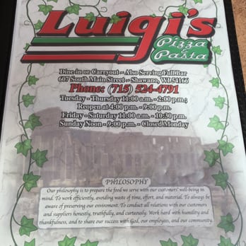 Luigis Pasta & Pizza - Menu full of Italian classics - Pizza Near Me - Shawano, Wisconsin Luigis Pasta & Pizza - Menu full of Italian classics - Pizza Near Me - Shawano, Wisconsin