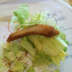 Nostrum- Tarragona - My almost eaten ensalada de Cesar   ( I opted out of the Cesar dressing) very good and filling. Had lots of chicken strips