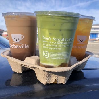 Bobaville - Almond Milk, Matcha Passionfruit, Passionfruit Green Tea - Coffee & Tea Near Me - Daly City, California
