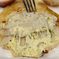 West Ave Chicken - Cheese filling in the Pupusa.