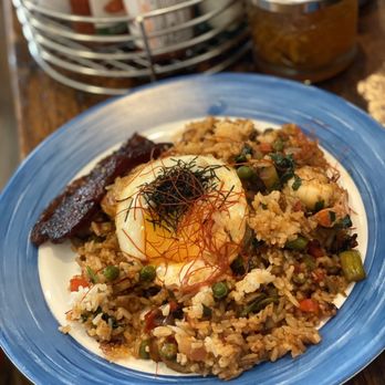 Kitchen Sunnyside - Moved the food from the hot plate to a regular plate so my rice doesn't get burned - Breakfast & Brunch Near Me - Mill Valley, California