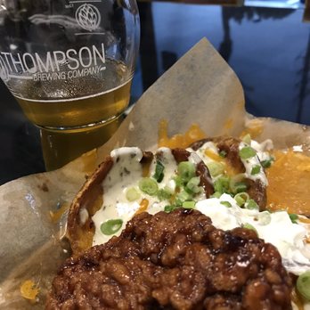 Thompson Brewing - Mango wheat beer, potatoes skin, bomb chicken - American Near Me - Riverside, California Thompson Brewing - Mango wheat beer, potatoes skin, bomb chicken - American Near Me - Riverside, California
