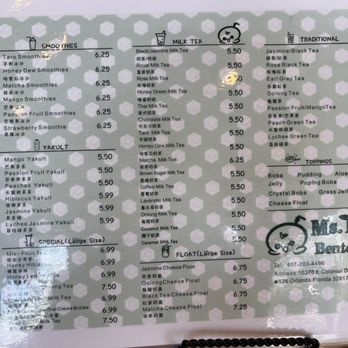 Ms Tea's Bento & Sushi - Menu - Sushi Bars Near Me - Union Park, Florida