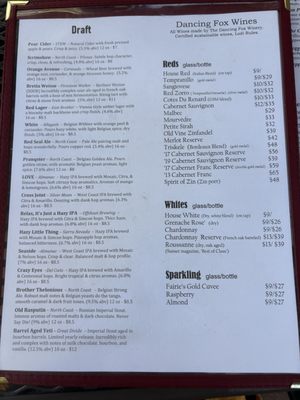 Menu photo 6 The Dancing Fox Winery & Brewery Lodi, CA Menu photo 6 The Dancing Fox Winery & Brewery Lodi, CA
