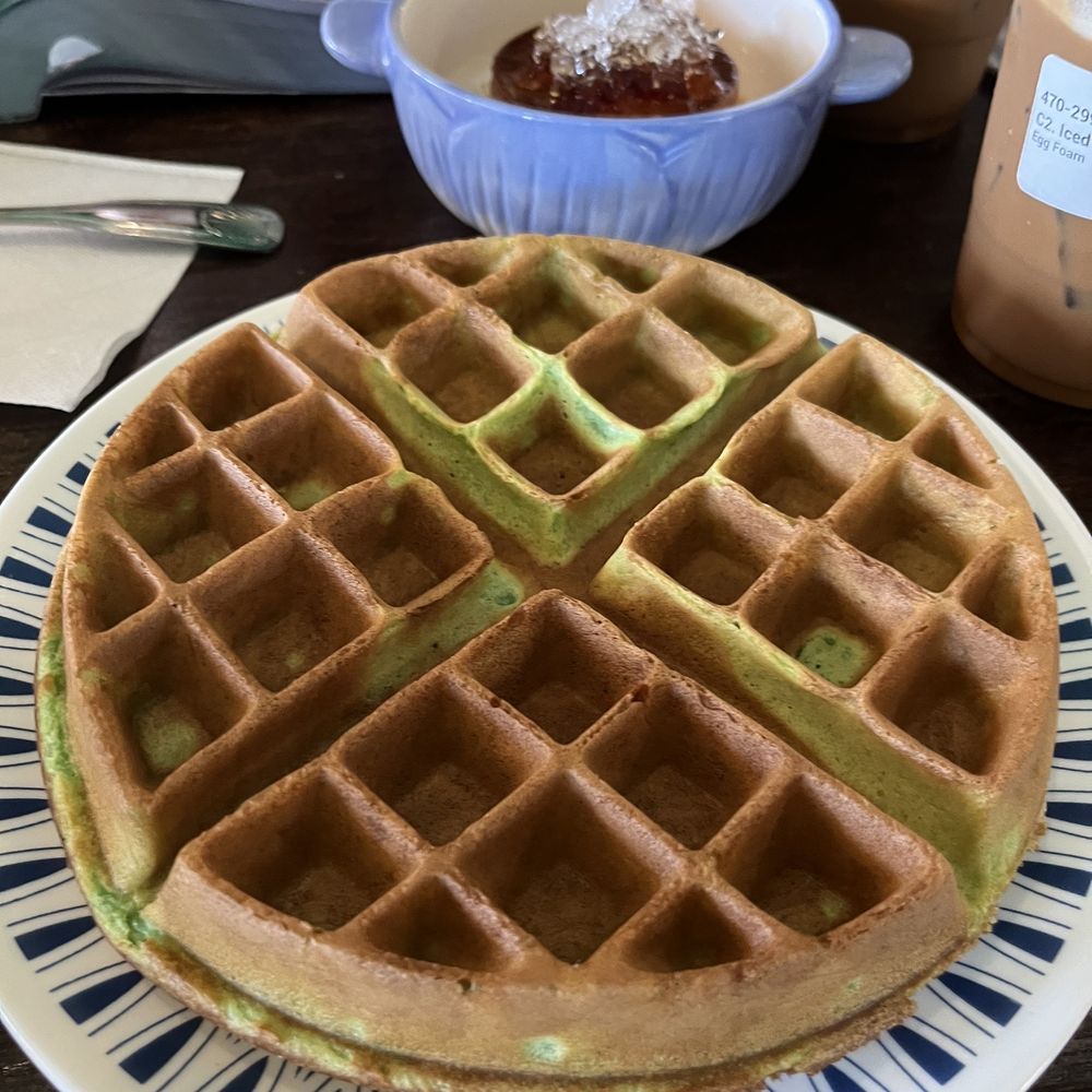 The Quynh Cafe - Pandan waffle - Desserts Near Me - Duluth, Georgia The Quynh Cafe - Pandan waffle - Desserts Near Me - Duluth, Georgia