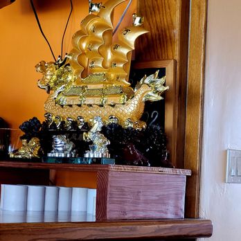 Ginger Thai Kitchen - a golden ship on a shelf - Thai Near Me - Salinas, California Ginger Thai Kitchen - a golden ship on a shelf - Thai Near Me - Salinas, California