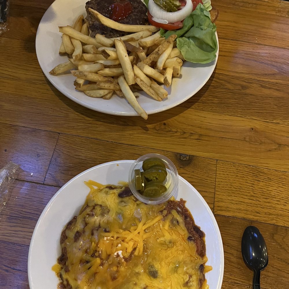 Pub Burger and Frito Pie. Pub Burger and Frito Pie.