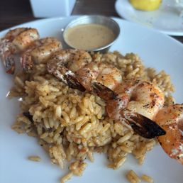Gulf Shrimp and Grits but I subbed out the grits for jambalaya rice which was fantastic and nothing was a problem!