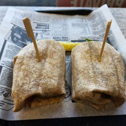 Big Daddy's Sandwich - Southwestern Chicken wrap in 2024. That's a pickle behind the wrap.