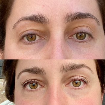 Arch Brow Bar - Eyelash Tint and lift... no eye makeup in either photo - Skin Care Near Me - Shrewsbury, New Jersey