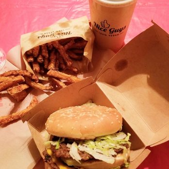 Nice Burger - Big Guy Burger, with Sweet Potato Fries & a Root Beer - Burgers Near Me - Santa Ana, California
