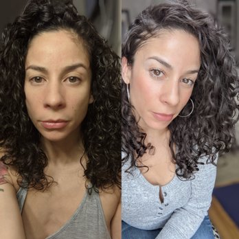 Curls All Out - before and after. The previous stylist cut it all one length. - Hair Salons Near Me - North Arlington, New Jersey Curls All Out - before and after. The previous stylist cut it all one length. - Hair Salons Near Me - North Arlington, New Jersey