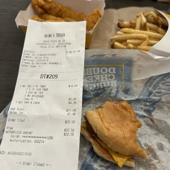 Hardee's - This is the meal I got made the hamburger because I was hungry. Shame on them. - Fast Food Near Me - Zephyrhills, Florida