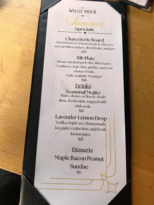Menu photo 1 Willie Dicks Kalama, WA