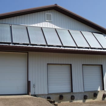 Steiner Plumbing & Electric - The 8-panel solar thermal (solar hot water) system installed at the Steiner Plumbing, Electric & Heating shop. - Electricians Near Me - River Falls, Wisconsin