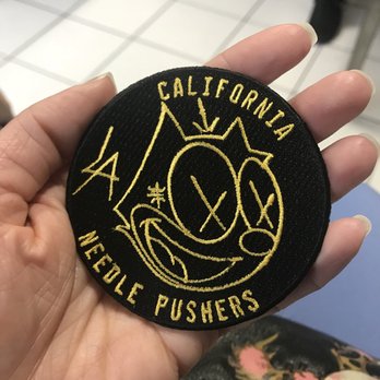 Needle Pushers - Cool patch for checking in on yelp :) - Piercing Near Me - Van Nuys, California