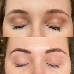 Brows 1.5 years later (initial session and 4 week follow up) and after recent touch up.