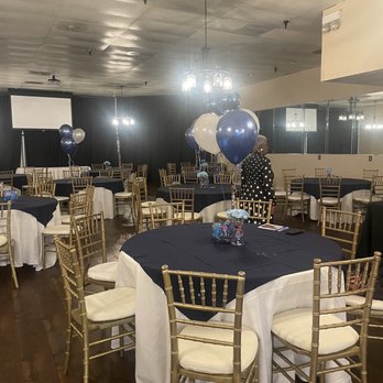 Imagine That - This is the small hall with the navy,white linen we requested. - Party & Event Planning Near Me - Upland, California Imagine That - This is the small hall with the navy,white linen we requested. - Party & Event Planning Near Me - Upland, California
