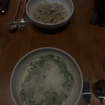 PASTA - Leek fettuccine and cacio e pepe - Italian Near Me - Miami, Florida