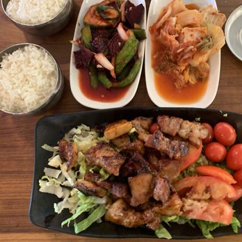 Bulgogi and Ramen - Medium spicy pork lunch special with sides and rice - Korean Near Me - Temecula, California