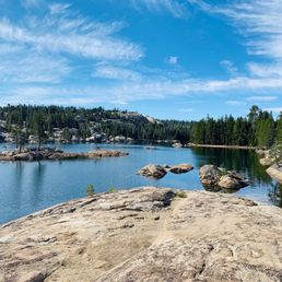 From the top of the granite on one island