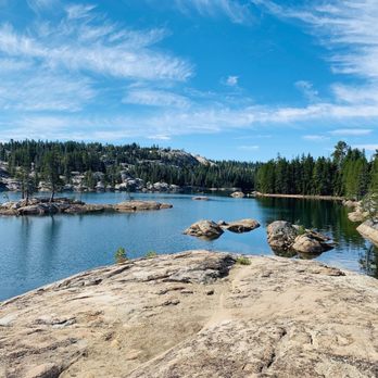 Utica and Union Reservoirs - From the top of the granite on one island - Lakes Near Me