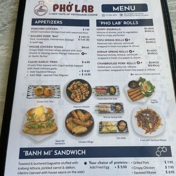 Pho Lab - Menu 1 - Vietnamese Near Me - Huntington Beach, California