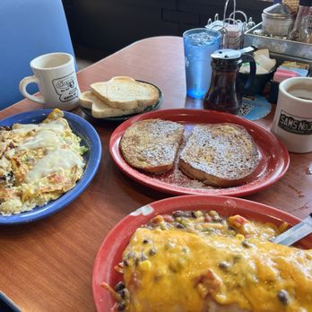 Sam's No 3 - Veggie Omelet, challah French toast and Spero's breakfast burrito - Breakfast & Brunch Near Me - Denver, Colorado Sam's No 3 - Veggie Omelet, challah French toast and Spero's breakfast burrito - Breakfast & Brunch Near Me - Denver, Colorado