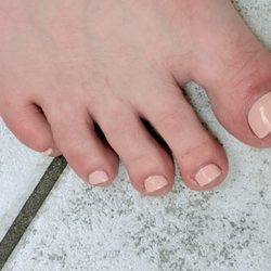 Solid color gel pedicure