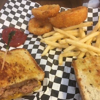 Orange Cafe Bistro - Patty Melt and FRINGS!!! (1/2 fries and 1:2 onion rings) - Breakfast & Brunch Near Me - Orange, California