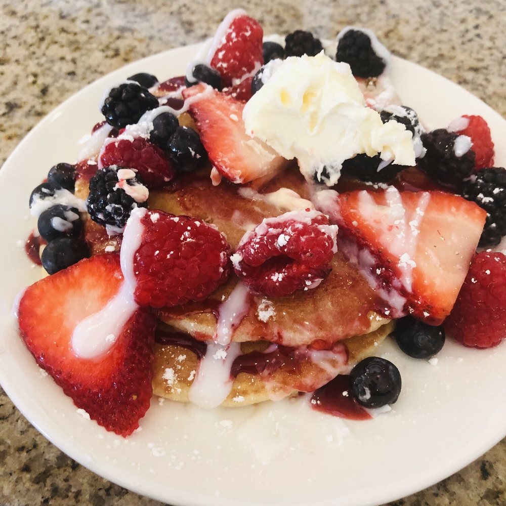 Eggsquisite Cafe - Very berry pancakes - Breakfast & Brunch Near Me - McKinney, Texas