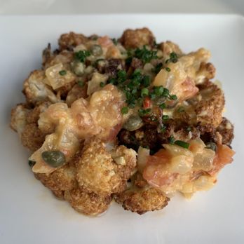 Kapa Hale - Cauliflower - roasted cauliflower, garlic anchovy, capers, grapefruit. Don't let the anchovy scare you, it just adds subtle flavor. - Hawaiian Near Me - Honolulu, Hawaii Kapa Hale - Cauliflower - roasted cauliflower, garlic anchovy, capers, grapefruit. Don't let the anchovy scare you, it just adds subtle flavor. - Hawaiian Near Me - Honolulu, Hawaii
