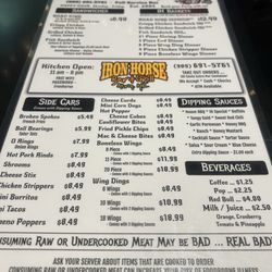 Iron Horse Bar & Grill - Menu