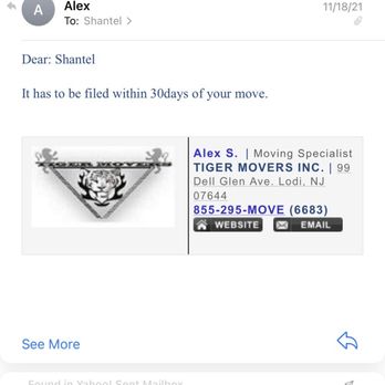 Tiger Movers - They will BS you regarding the time frame to submit your claim. He told me in the email here 30 days but when I called he said 14 days - Movers Near Me - Lodi, New Jersey Tiger Movers - They will BS you regarding the time frame to submit your claim. He told me in the email here 30 days but when I called he said 14 days - Movers Near Me - Lodi, New Jersey