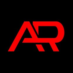 The image displays the Absolute Recomp logo, featuring bold red letters "AR" in a clean, modern style...